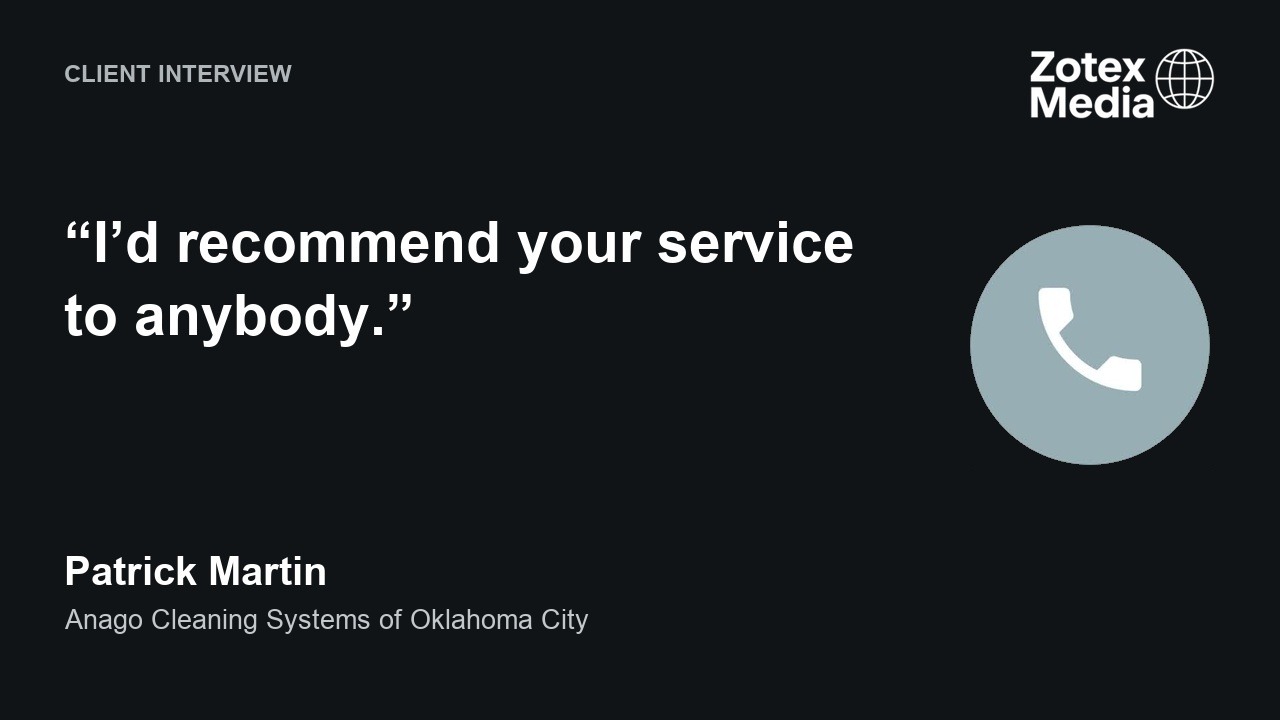 Watch Patrick Martin of Anago Cleaning Systems of Oklahoma City discuss Zotex Media